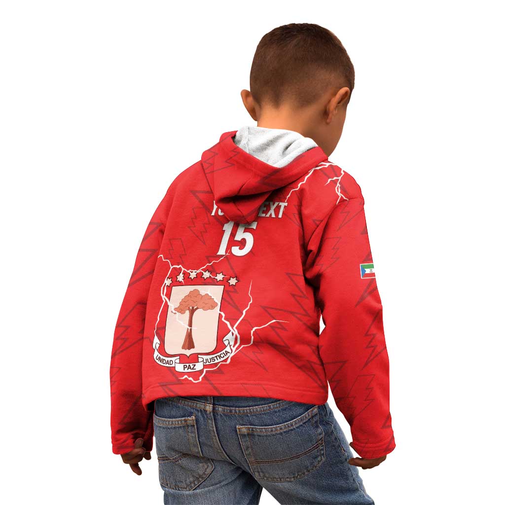 Custom Equatorial Guinea Football Kid Hoodie Allez Nzalang Nacional - Red Version