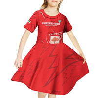 Custom Equatorial Guinea Football Kid Short Sleeve Dress Allez Nzalang Nacional - Red Version