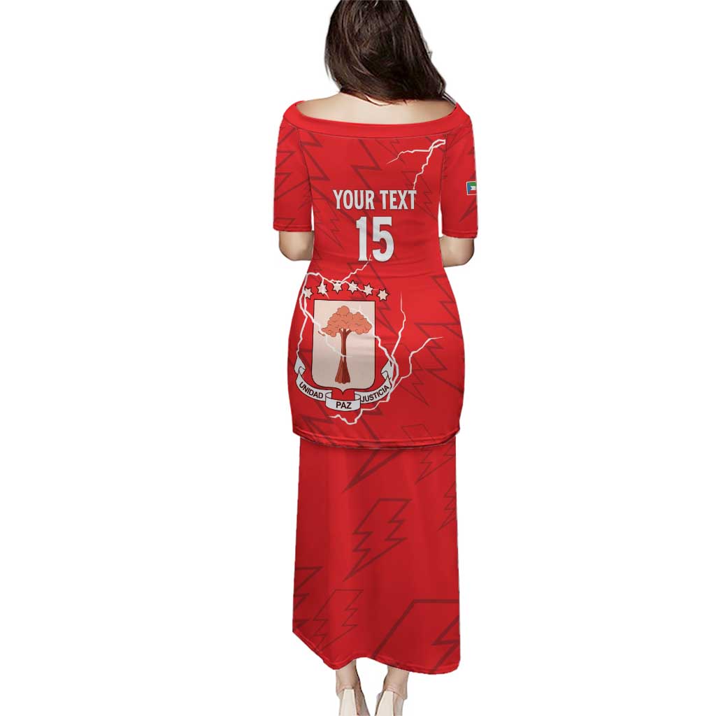 Custom Equatorial Guinea Football Puletasi Allez Nzalang Nacional - Red Version