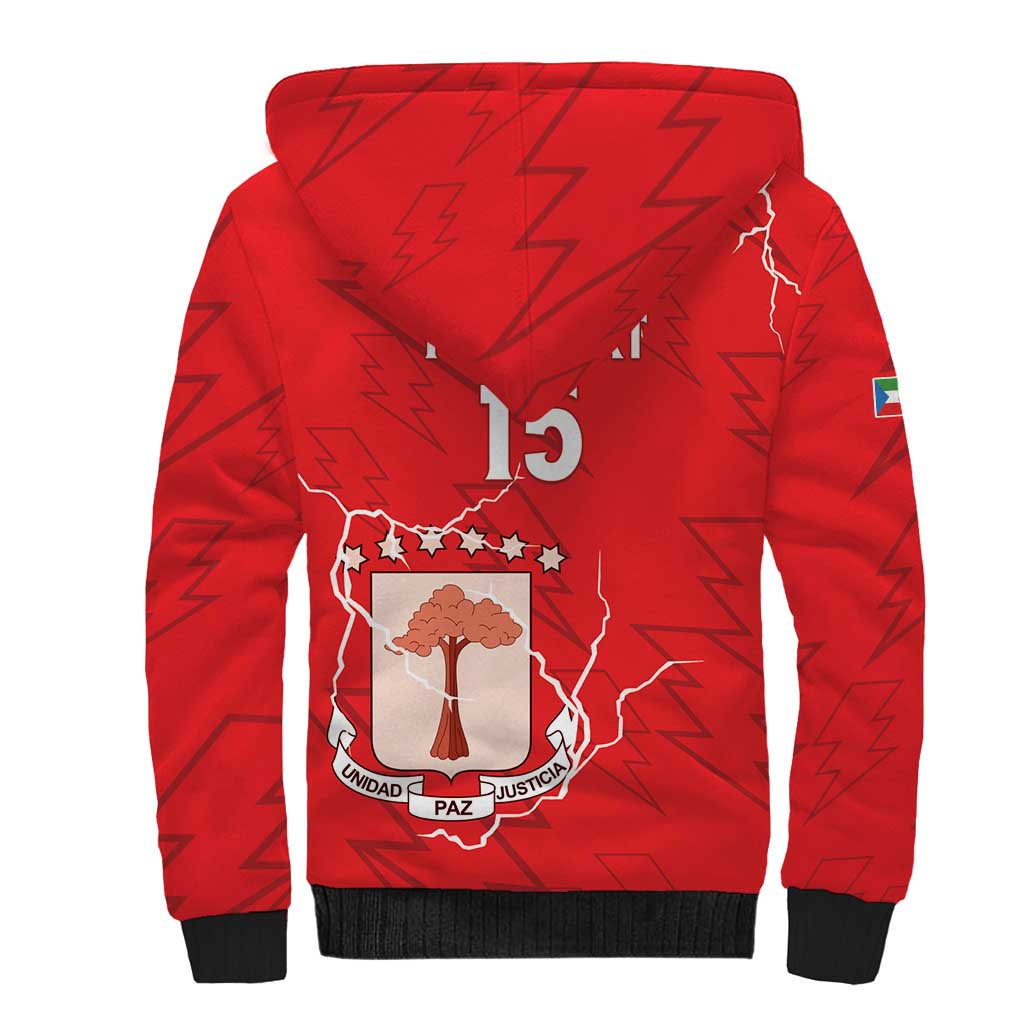 Custom Equatorial Guinea Football Sherpa Hoodie Allez Nzalang Nacional - Red Version