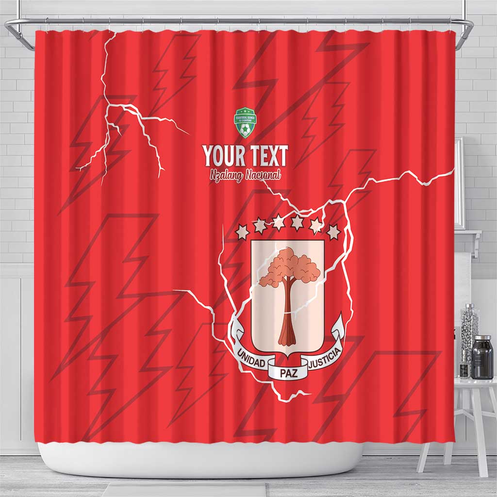 Custom Equatorial Guinea Football Shower Curtain Allez Nzalang Nacional - Red Version