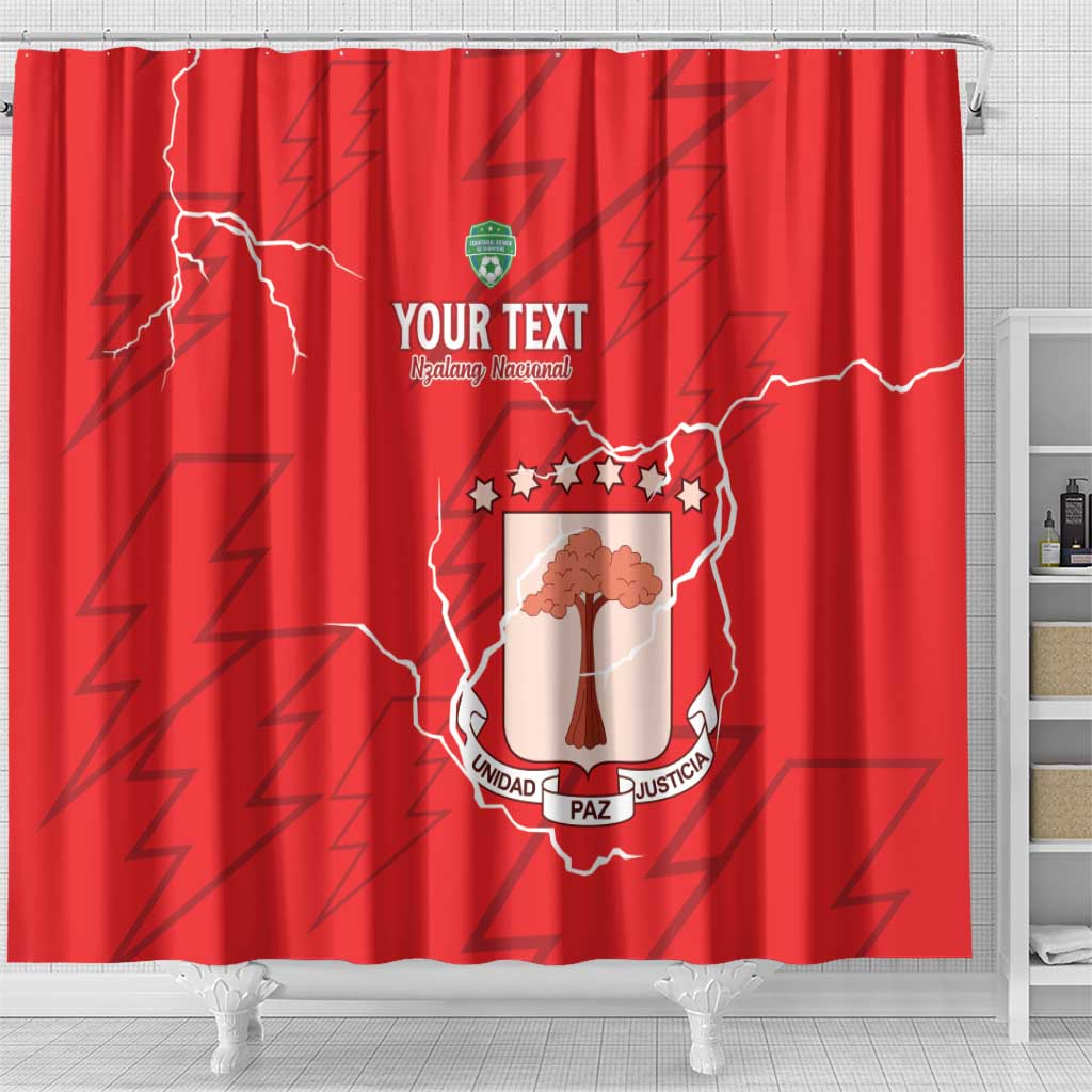 Custom Equatorial Guinea Football Shower Curtain Allez Nzalang Nacional - Red Version
