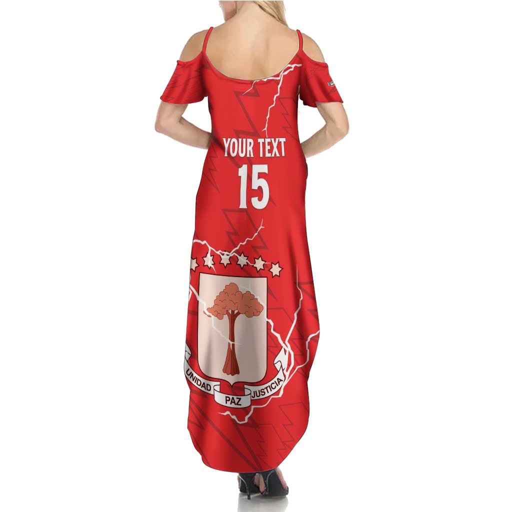 Custom Equatorial Guinea Football Summer Maxi Dress Allez Nzalang Nacional - Red Version