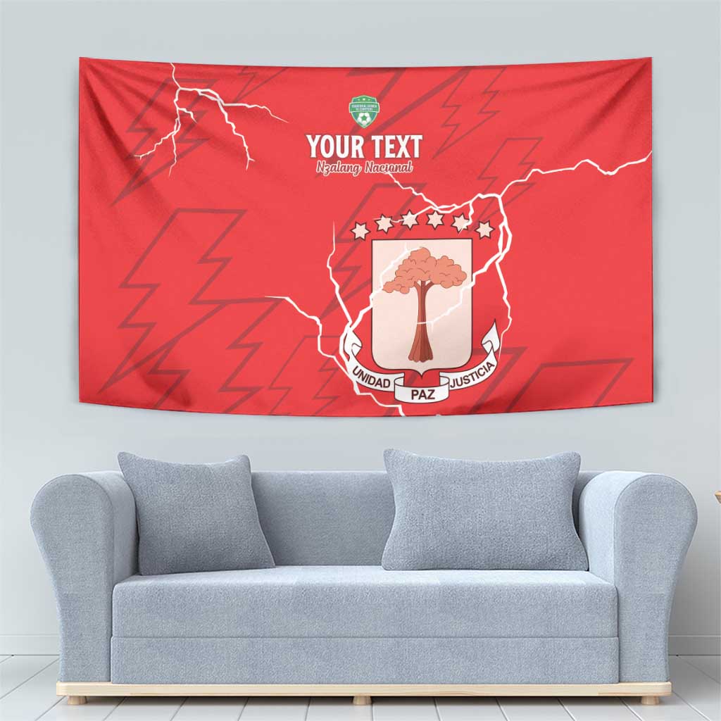Custom Equatorial Guinea Football Tapestry Allez Nzalang Nacional - Red Version