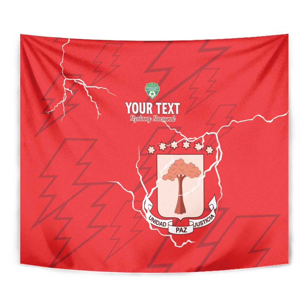 Custom Equatorial Guinea Football Tapestry Allez Nzalang Nacional - Red Version