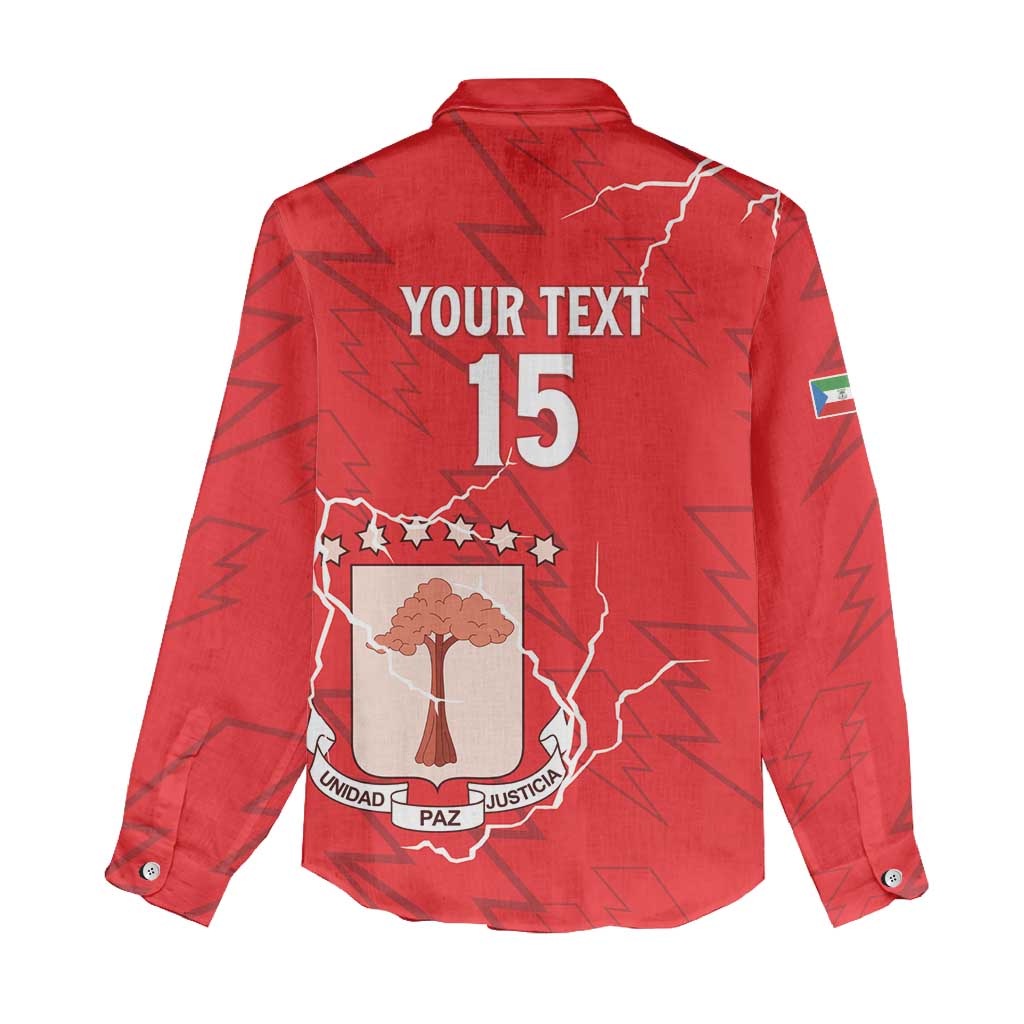 Custom Equatorial Guinea Football Women Casual Shirt Allez Nzalang Nacional - Red Version