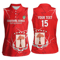 Custom Equatorial Guinea Football Women Sleeveless Polo Shirt Allez Nzalang Nacional - Red Version