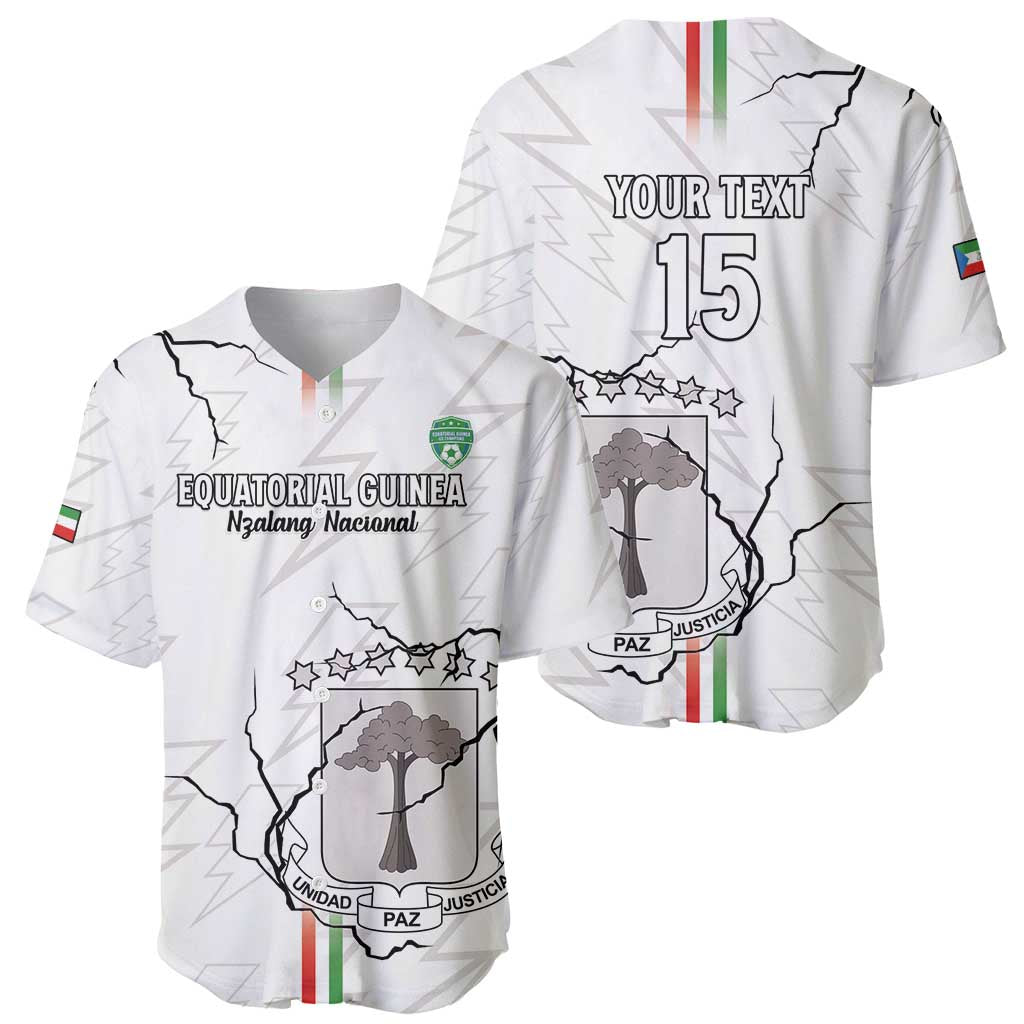 Custom Equatorial Guinea Football Baseball Jersey Allez Nzalang Nacional - White Version