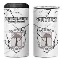Custom Equatorial Guinea Football 4 in 1 Can Cooler Tumbler Allez Nzalang Nacional - White Version