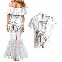 Custom Equatorial Guinea Football Couples Matching Mermaid Dress and Hawaiian Shirt Allez Nzalang Nacional - White Version