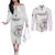 Custom Equatorial Guinea Football Couples Matching Off The Shoulder Long Sleeve Dress and Long Sleeve Button Shirt Allez Nzalang Nacional - White Version