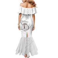 Custom Equatorial Guinea Football Family Matching Mermaid Dress and Hawaiian Shirt Allez Nzalang Nacional - White Version