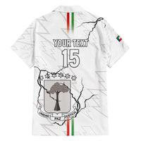 Custom Equatorial Guinea Football Family Matching Off The Shoulder Long Sleeve Dress and Hawaiian Shirt Allez Nzalang Nacional - White Version