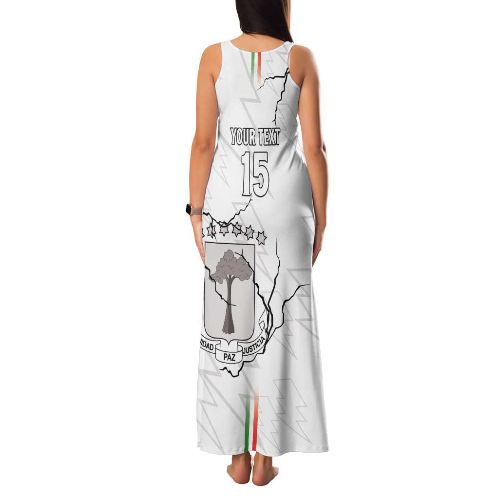 Custom Equatorial Guinea Football Family Matching Tank Maxi Dress and Hawaiian Shirt Allez Nzalang Nacional - White Version