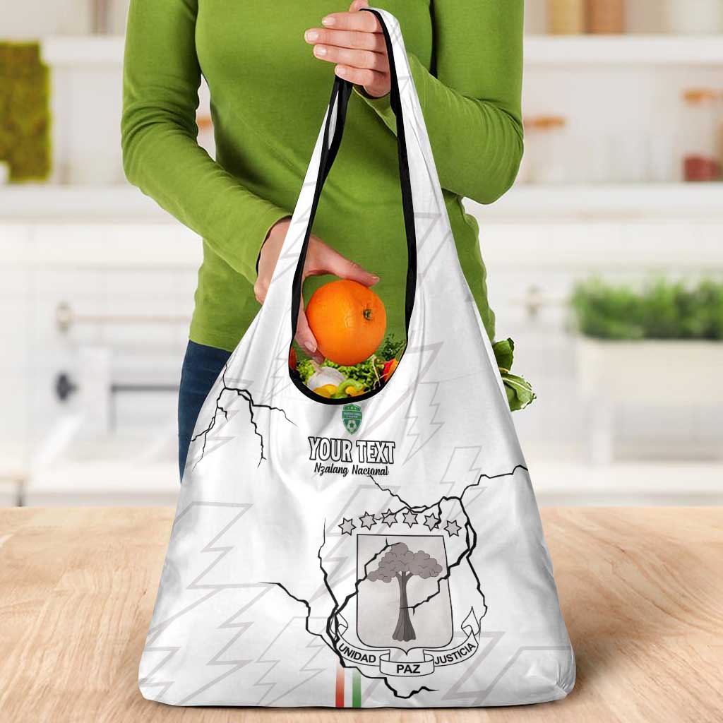 Custom Equatorial Guinea Football Grocery Bag Allez Nzalang Nacional - White Version