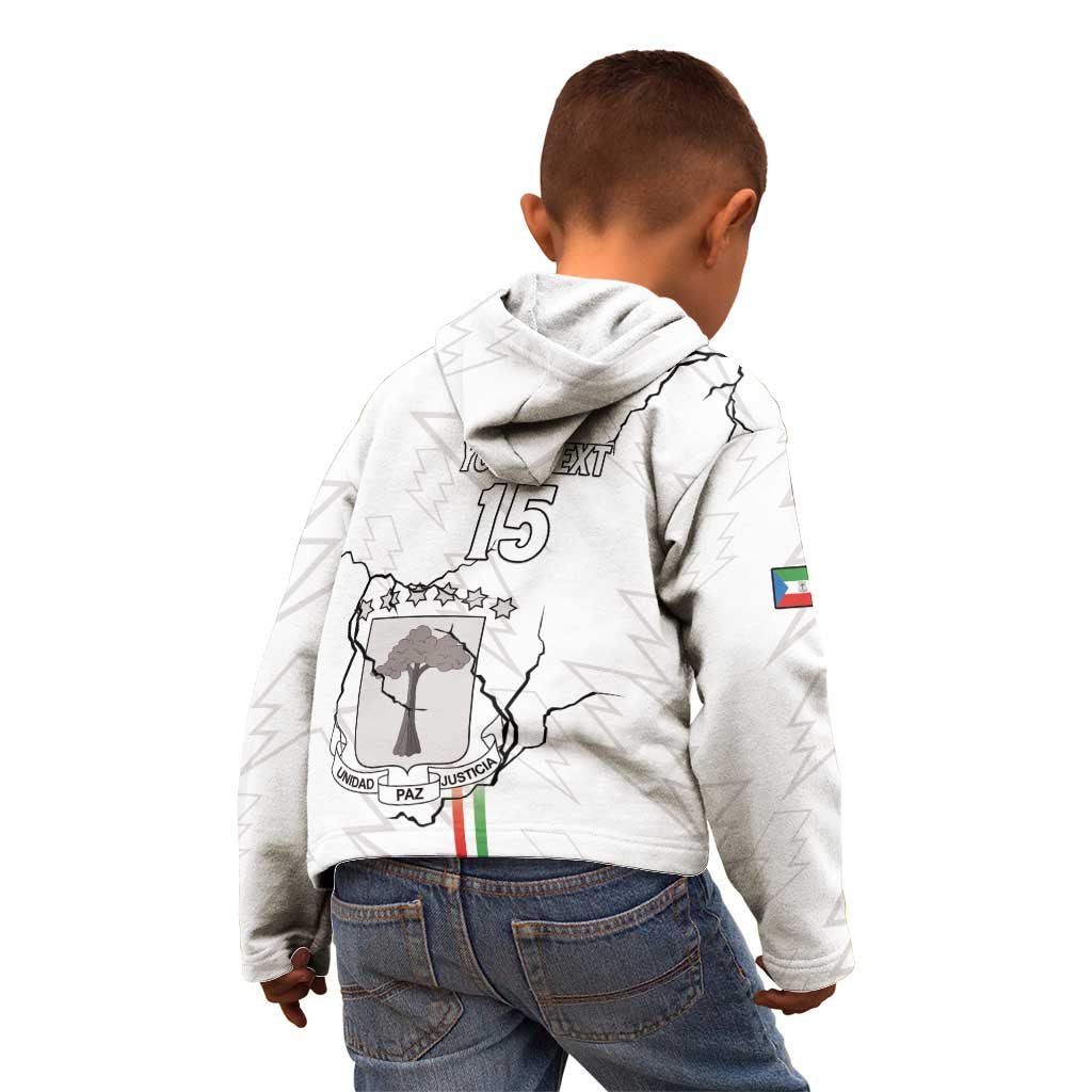 Custom Equatorial Guinea Football Kid Hoodie Allez Nzalang Nacional - White Version