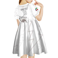 Custom Equatorial Guinea Football Kid Short Sleeve Dress Allez Nzalang Nacional - White Version