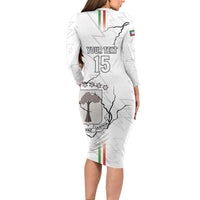 Custom Equatorial Guinea Football Long Sleeve Bodycon Dress Allez Nzalang Nacional - White Version