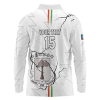 Custom Equatorial Guinea Football Long Sleeve Polo Shirt Allez Nzalang Nacional - White Version