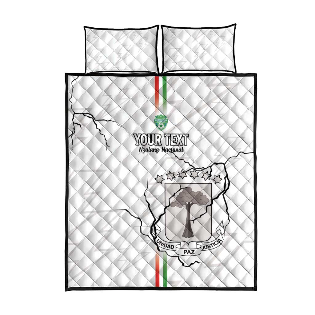 Custom Equatorial Guinea Football Quilt Bed Set Allez Nzalang Nacional - White Version