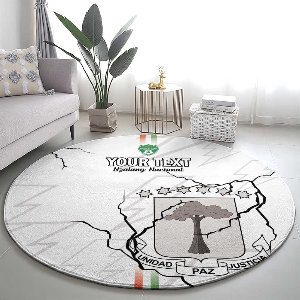 Custom Equatorial Guinea Football Round Carpet Allez Nzalang Nacional - White Version