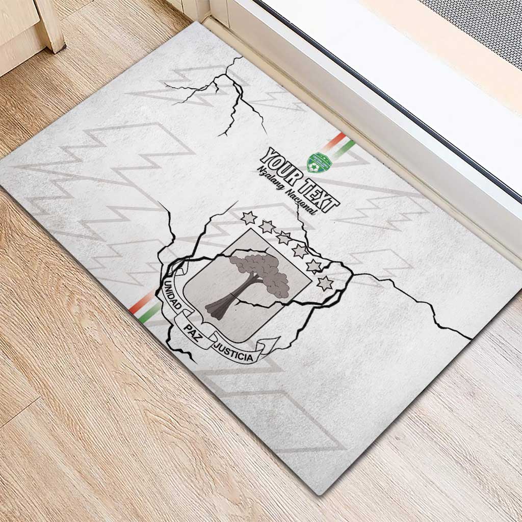 Custom Equatorial Guinea Football Rubber Doormat Allez Nzalang Nacional - White Version