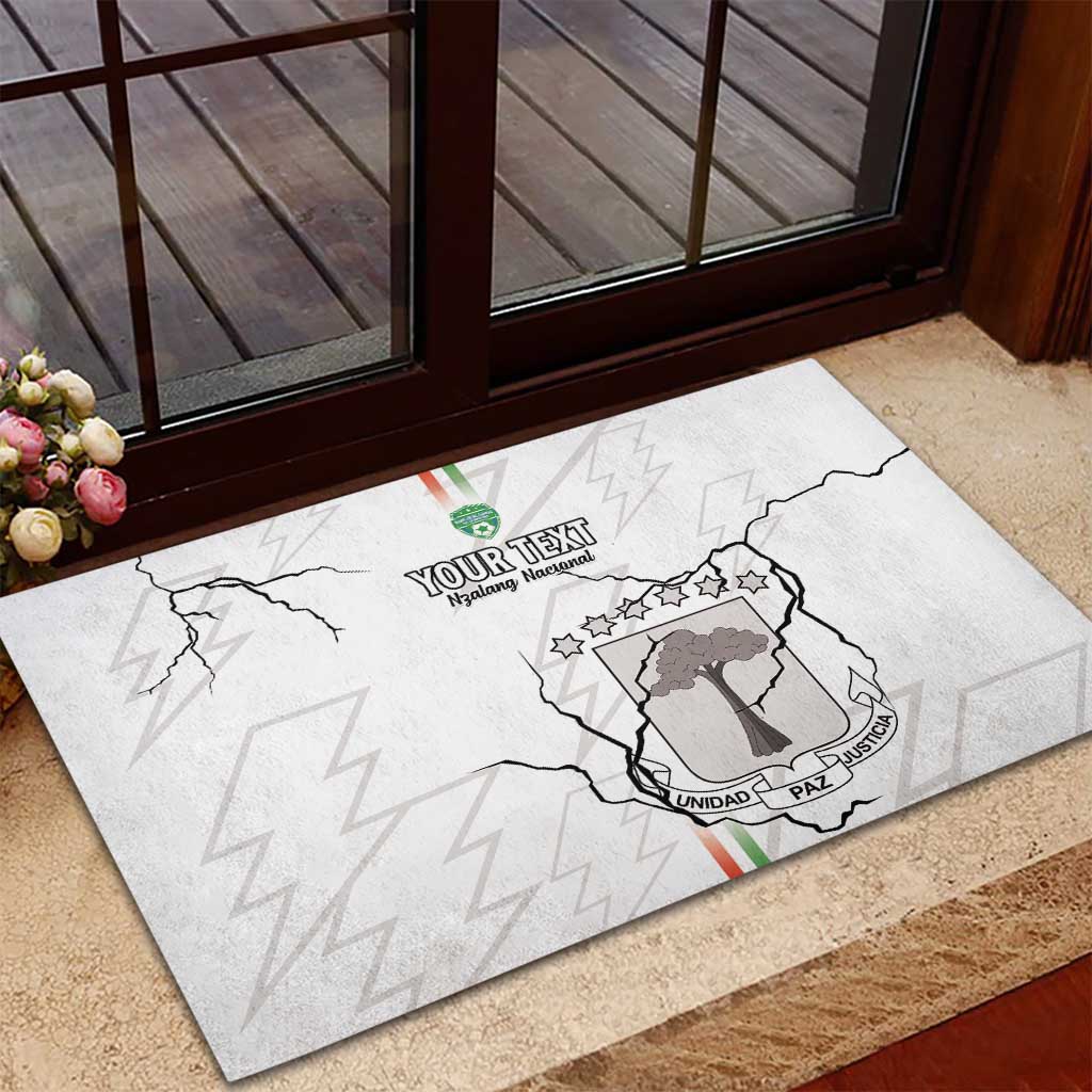 Custom Equatorial Guinea Football Rubber Doormat Allez Nzalang Nacional - White Version