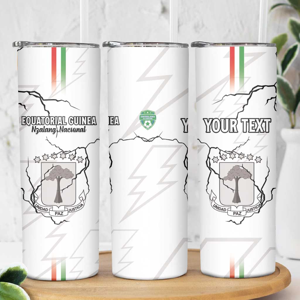 Custom Equatorial Guinea Football Skinny Tumbler Allez Nzalang Nacional - White Version