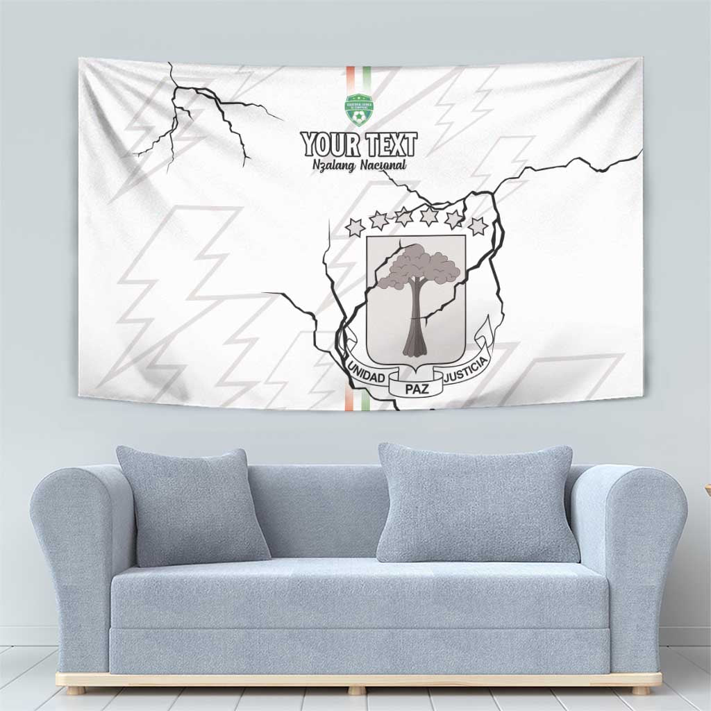 Custom Equatorial Guinea Football Tapestry Allez Nzalang Nacional - White Version