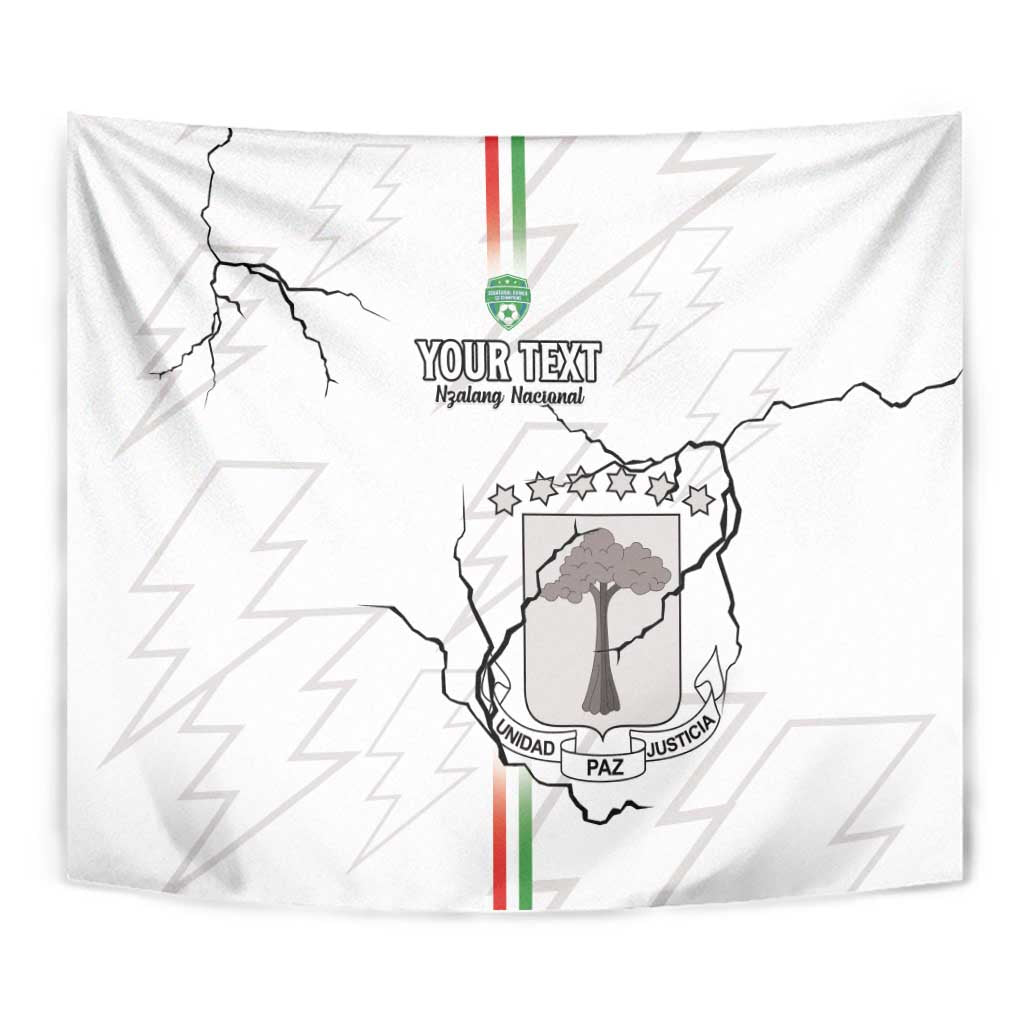 Custom Equatorial Guinea Football Tapestry Allez Nzalang Nacional - White Version