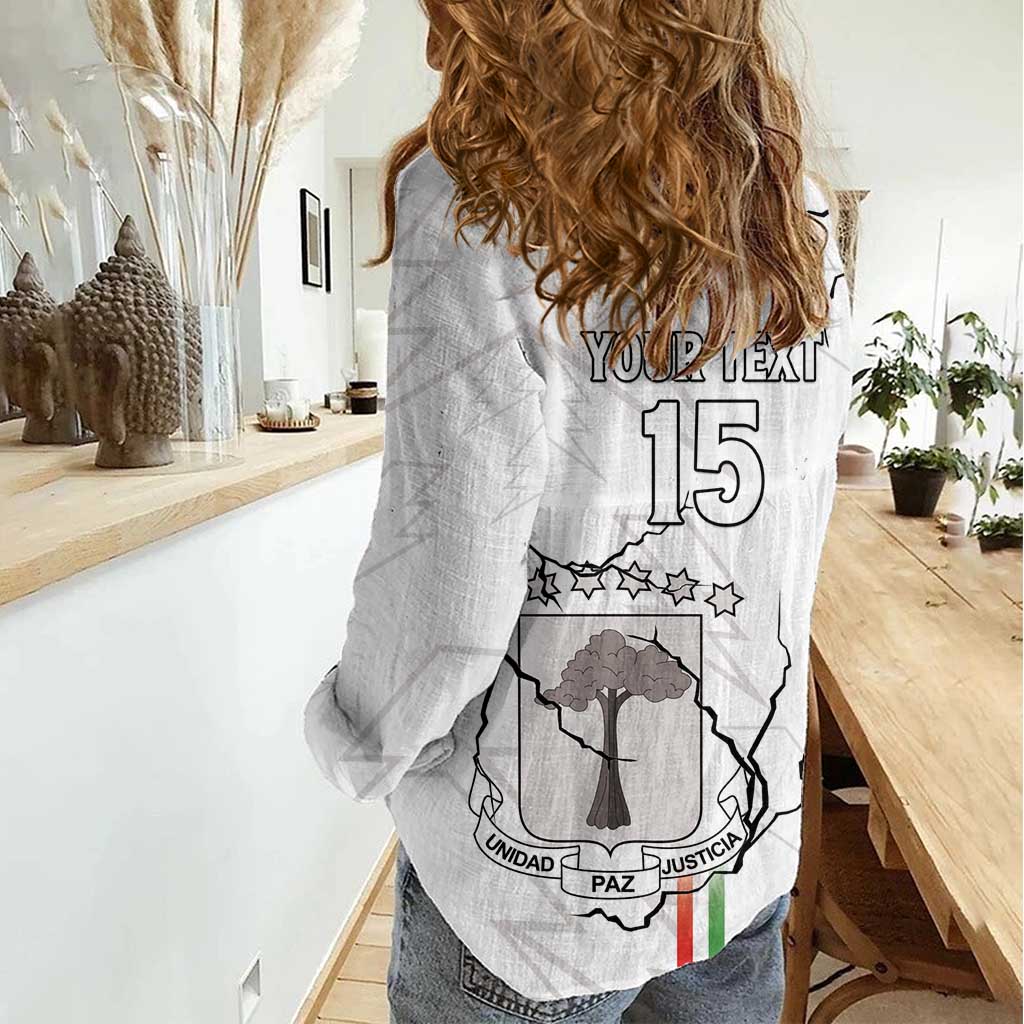 Custom Equatorial Guinea Football Women Casual Shirt Allez Nzalang Nacional - White Version