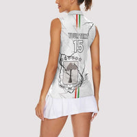 Custom Equatorial Guinea Football Women Sleeveless Polo Shirt Allez Nzalang Nacional - White Version
