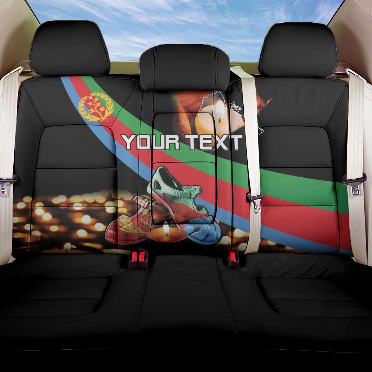 Personalized Eritrea Martyrs Day Back Car Seat Cover Candlelight Vigil Shida Shoes