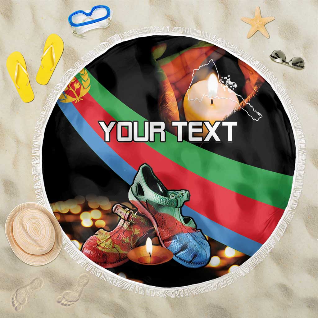 Personalized Eritrea Martyrs Day Beach Blanket Candlelight Vigil Shida Shoes