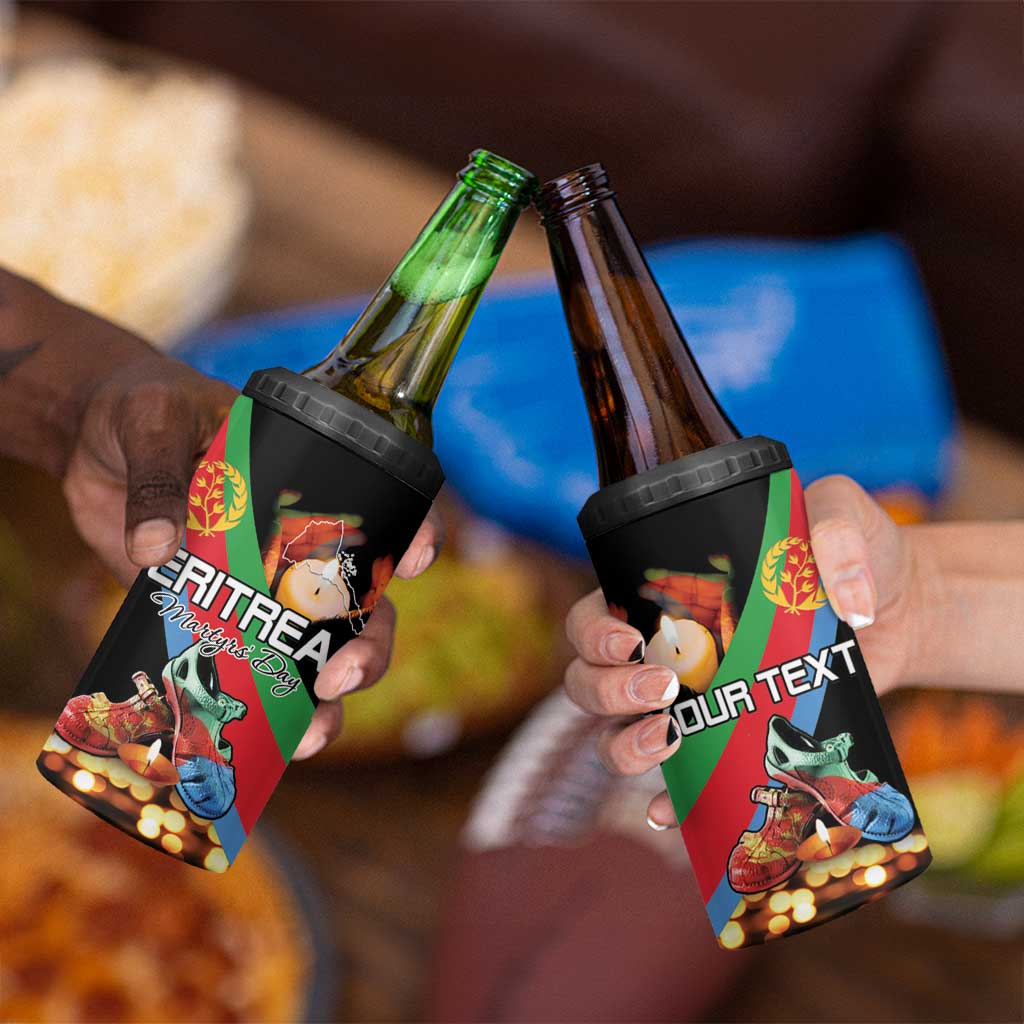 Personalized Eritrea Martyrs Day 4 in 1 Can Cooler Tumbler Candlelight Vigil Shida Shoes