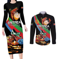 Personalized Eritrea Martyrs Day Couples Matching Long Sleeve Bodycon Dress and Long Sleeve Button Shirt Candlelight Vigil Shida Shoes