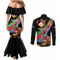 Personalized Eritrea Martyrs Day Couples Matching Mermaid Dress and Long Sleeve Button Shirt Candlelight Vigil Shida Shoes