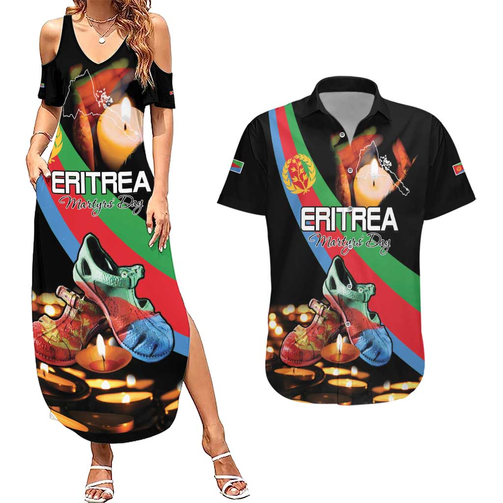 Personalized Eritrea Martyrs Day Couples Matching Summer Maxi Dress and Hawaiian Shirt Candlelight Vigil Shida Shoes