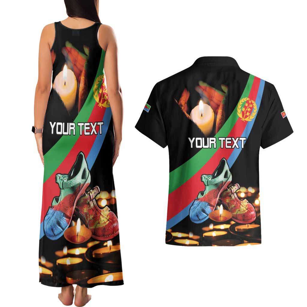 Personalized Eritrea Martyrs Day Couples Matching Tank Maxi Dress and Hawaiian Shirt Candlelight Vigil Shida Shoes