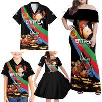 Personalized Eritrea Martyrs Day Family Matching Off Shoulder Maxi Dress and Hawaiian Shirt Candlelight Vigil Shida Shoes