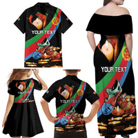 Personalized Eritrea Martyrs Day Family Matching Off Shoulder Maxi Dress and Hawaiian Shirt Candlelight Vigil Shida Shoes
