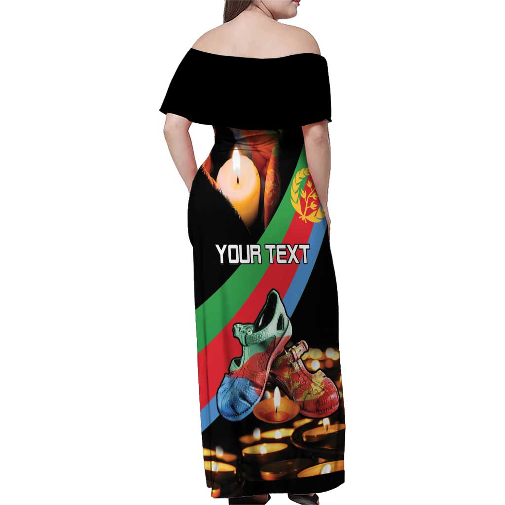 Personalized Eritrea Martyrs Day Family Matching Off Shoulder Maxi Dress and Hawaiian Shirt Candlelight Vigil Shida Shoes