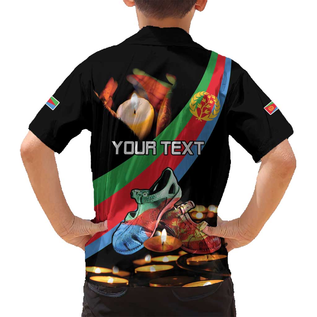Personalized Eritrea Martyrs Day Family Matching Off Shoulder Short Dress and Hawaiian Shirt Candlelight Vigil Shida Shoes