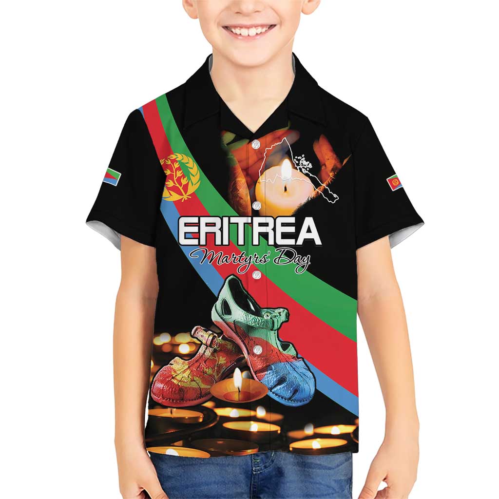 Personalized Eritrea Martyrs Day Family Matching Short Sleeve Bodycon Dress and Hawaiian Shirt Candlelight Vigil Shida Shoes
