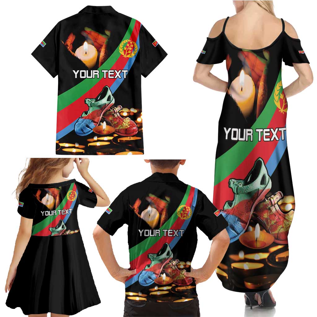 Personalized Eritrea Martyrs Day Family Matching Summer Maxi Dress and Hawaiian Shirt Candlelight Vigil Shida Shoes