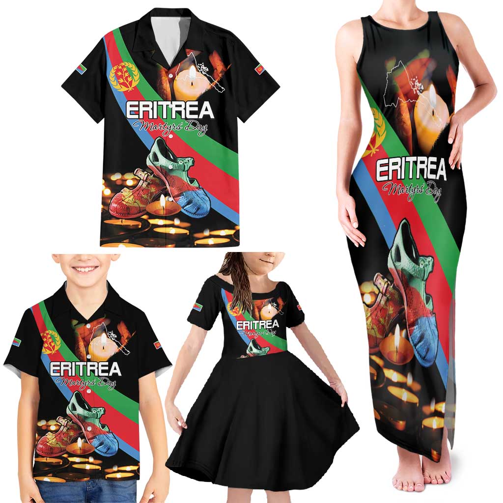 Personalized Eritrea Martyrs Day Family Matching Tank Maxi Dress and Hawaiian Shirt Candlelight Vigil Shida Shoes