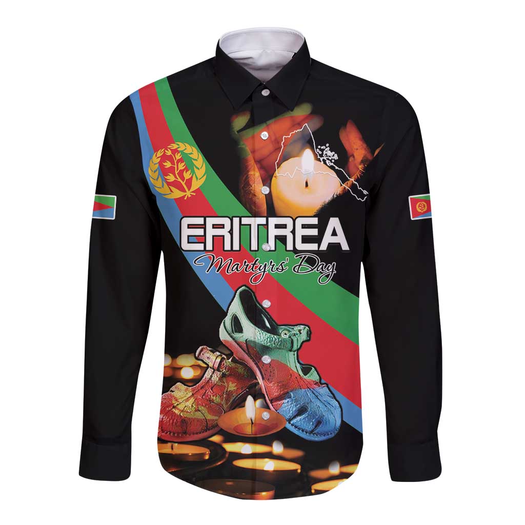 Personalized Eritrea Martyrs Day Long Sleeve Button Shirt Candlelight Vigil Shida Shoes