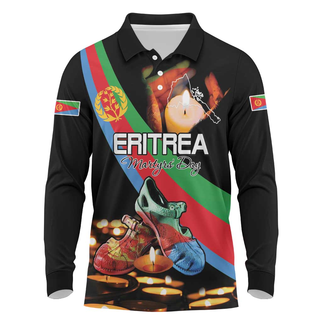 Personalized Eritrea Martyrs Day Long Sleeve Polo Shirt Candlelight Vigil Shida Shoes