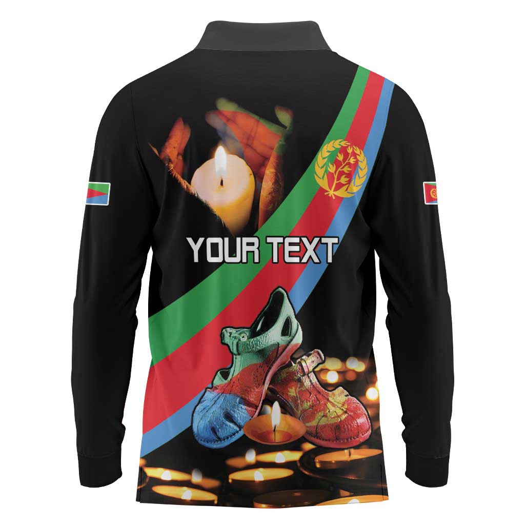 Personalized Eritrea Martyrs Day Long Sleeve Polo Shirt Candlelight Vigil Shida Shoes