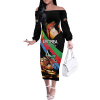 Personalized Eritrea Martyrs Day Off The Shoulder Long Sleeve Dress Candlelight Vigil Shida Shoes